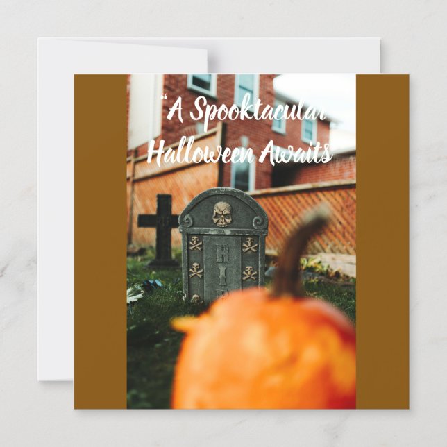 Spooktacular Halloween Greeting Card with Pumpkin  (Front)