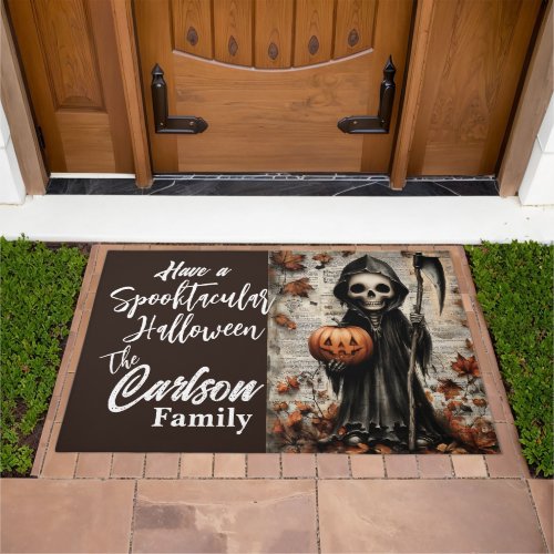 Spooktacular Halloween Grim Reaper Family Doormat