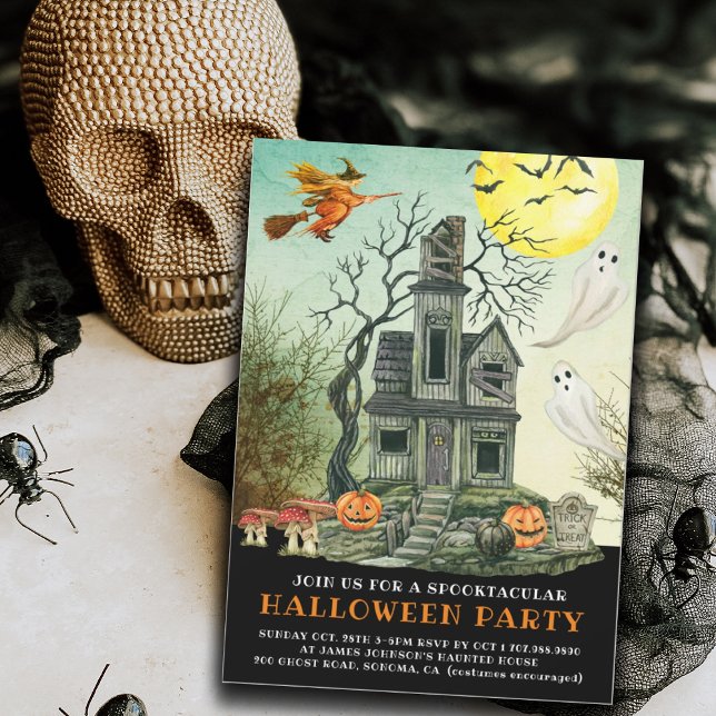 Spooktacular Halloween Haunted House Party Invitation (Creator Uploaded)