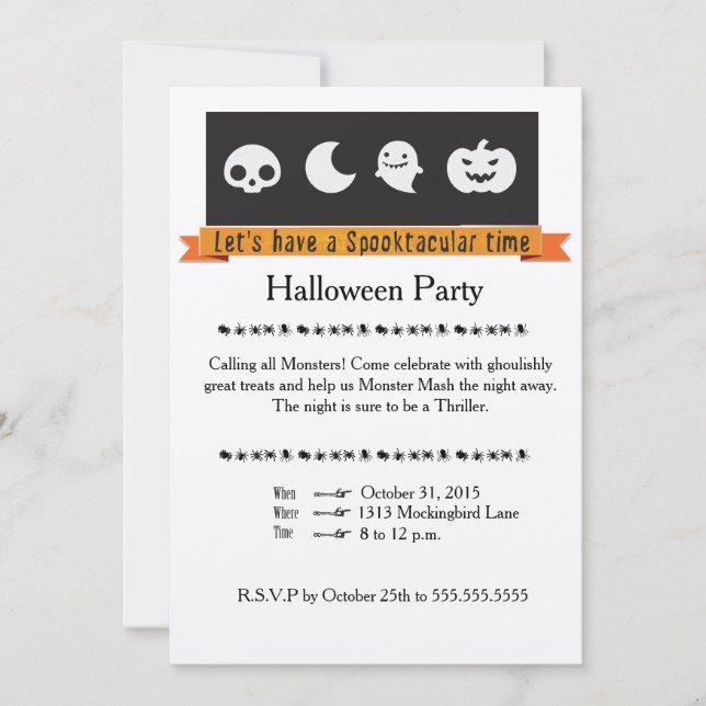Spooktacular Halloween Invitation (Front)