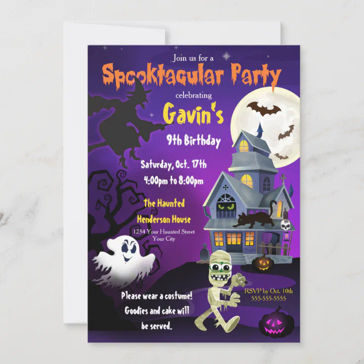 Spooktacular Halloween Invitation | Zazzle