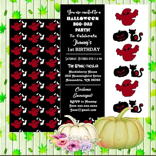 Spooktacular Halloween Jack O Lantern Boo Birthday Invitation
