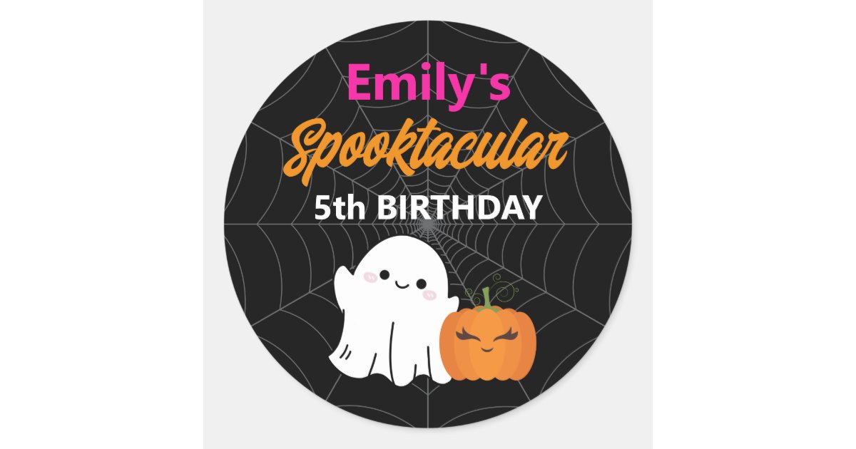 Spooktacular Halloween Kids Birthday Party Classic Round Sticker | Zazzle