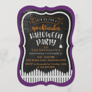 Spooktacular Halloween Modern Party Invitations