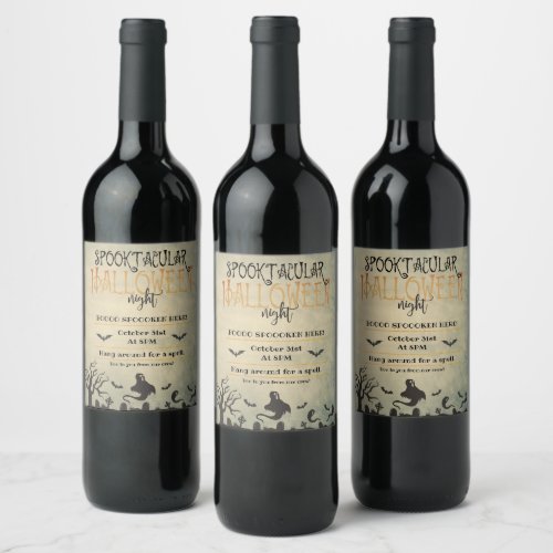 Spooktacular Halloween Night Welcome Wine Label