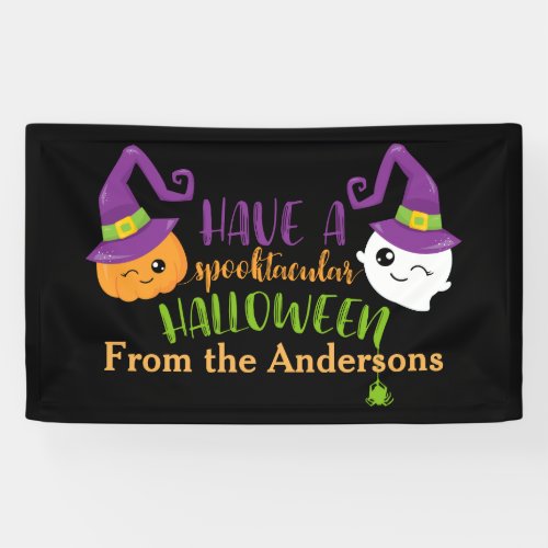 Spooktacular Halloween Party Decor Personalized Banner