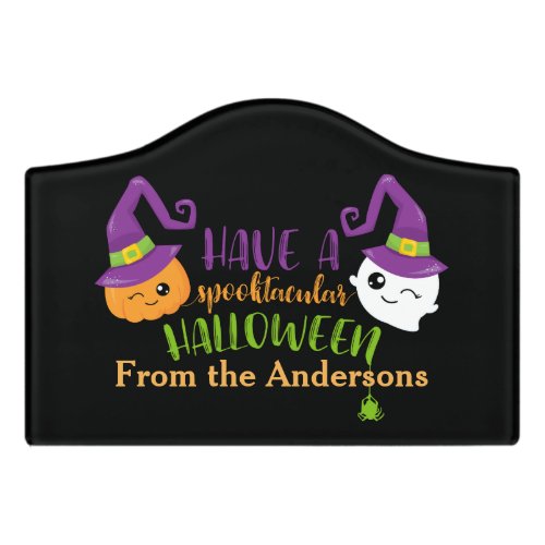 Spooktacular Halloween Party Decor Personalized Door Sign