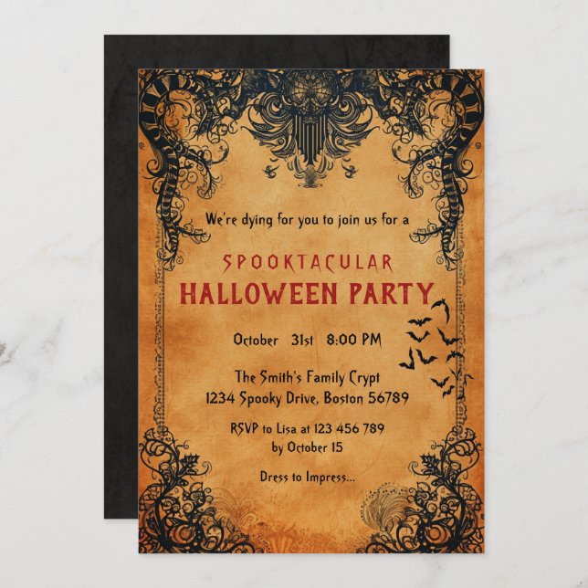 Spooktacular Halloween Party In Invitation (Front/Back)