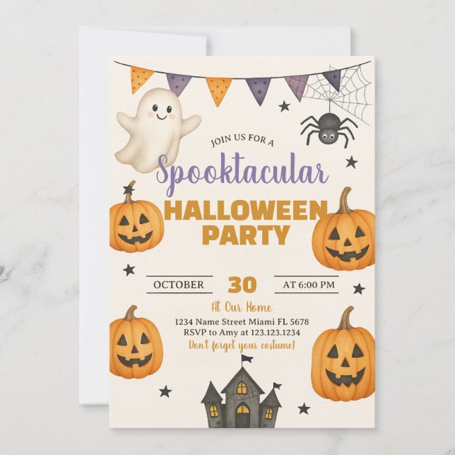 Spooktacular Halloween Party Invitation (Front)