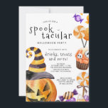 Spooktacular Halloween Party  Invitation<br><div class="desc">Cute pumpkin and Halloween candy party invitation. Customize the text with your own information. This is such a cute watercolor design featuring spooky and cute Halloween elements. If you want to change the graphic or customize it further,  please contact the designer.</div>