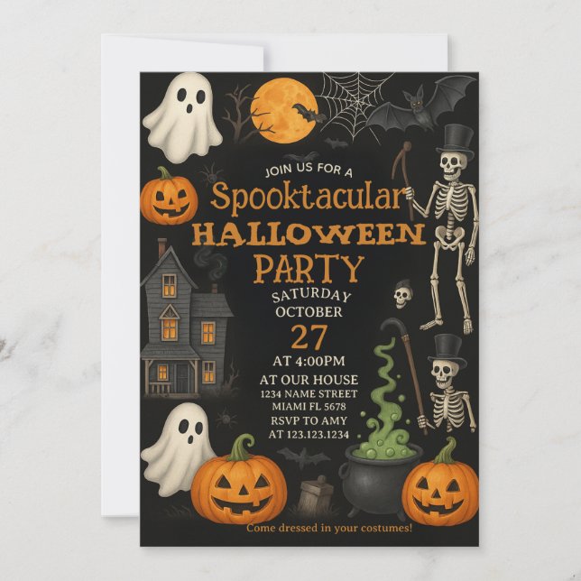 Spooktacular Halloween Party Invitation Card (Front)
