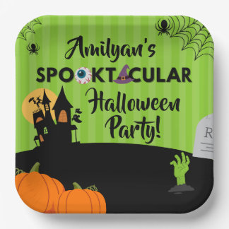 Spooktacular Halloween Party Paper Plate 9” 