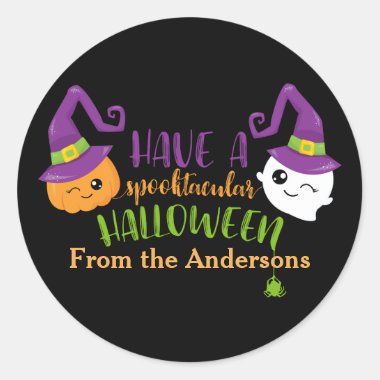 Spooktacular Halloween Party Personalized Favor Classic Round Sticker
