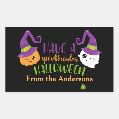 Spooktacular Halloween Party Personalized Favor Rectangular Sticker
