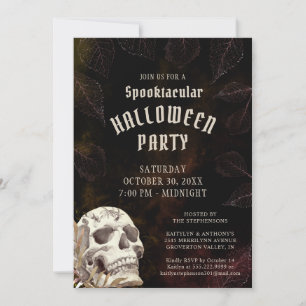 Spooktacular Halloween Party Skull Invitation