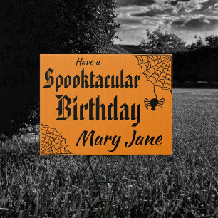Spooktacular Halloween Spider Birthday Sign