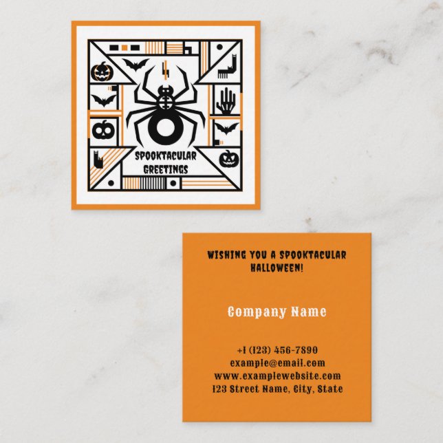 spooktacular halloween square business card (Front/Back)
