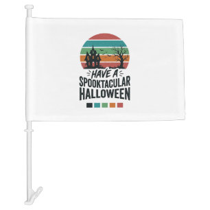 Spooktacular Halloween Vintage Engraving Shirt Des Car Flag