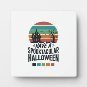 Spooktacular Halloween Vintage Engraving Shirt Des Plaque