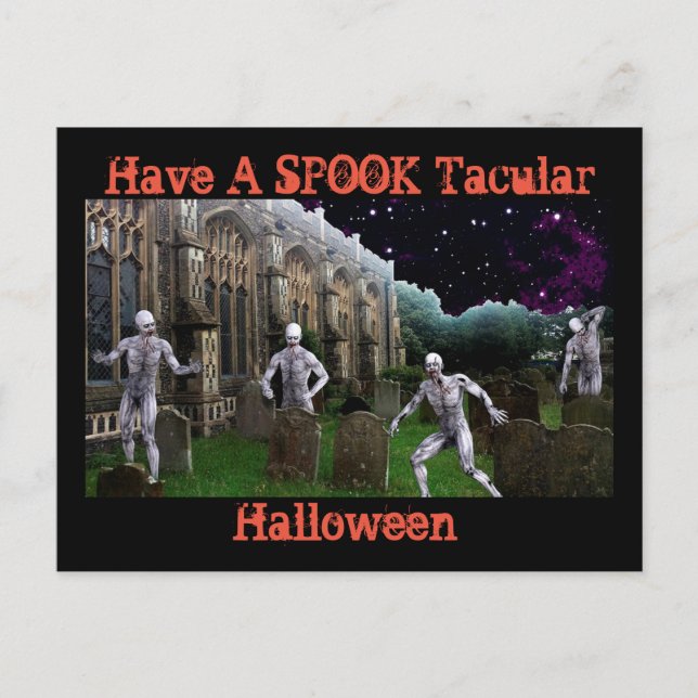 Spooktacular Halloween with Zombies Postcard (Front)