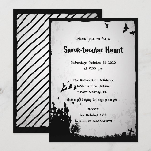 Spooktacular Haunt Halloween Party Invitation (Front/Back)