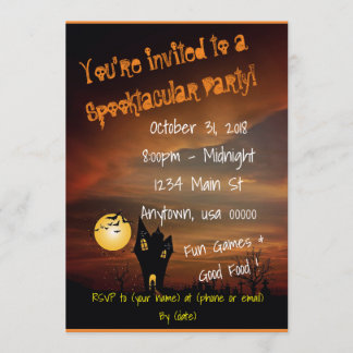 Spooktacular Haunted House Halloween Party Invitation