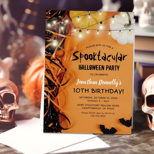 Spooktacular Kids Birthday Halloween Party Invitation