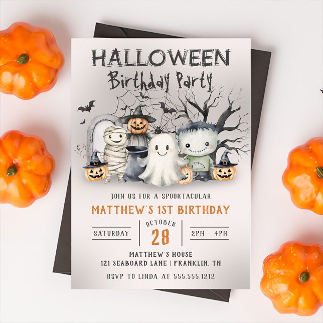 Spooktacular Kids Halloween Birthday Invitation (Creator Uploaded)