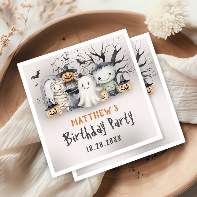 Spooktacular Kids Halloween Birthday Napkins (Creator Uploaded)