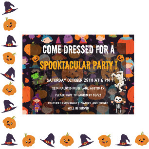 Spooktacular kids halloween Costume Party Invitation
