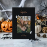 Spooktacular Memories Hallloween Photo Greeting Holiday Card<br><div class="desc">Embrace the spirit of Halloween with our simple and classic card design, adorned with whimsical tiny ghost illustrations. Against the dark backdrop, these mischievous spirits add an element of playful charm to the card, creating an atmosphere that's both spooky and endearing. At the heart of the card, your personalized greeting...</div>
