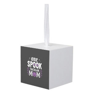 Spooktacular Mom Halloween Design_1 Cube Ornament