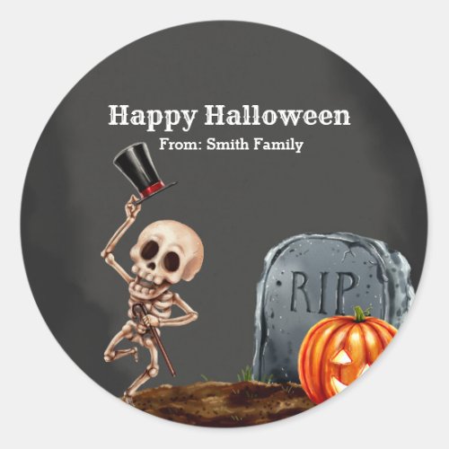 Spooktacular night classic round sticker