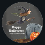 Spooktacular night classic round sticker<br><div class="desc">Available in different products.  Did you know that you can transfer this design to any products that you want by yourself. If you don't know how,   please check my post to see how to do:  www.giftforallseason.com/blog/new-option-at-zazzle-store</div>
