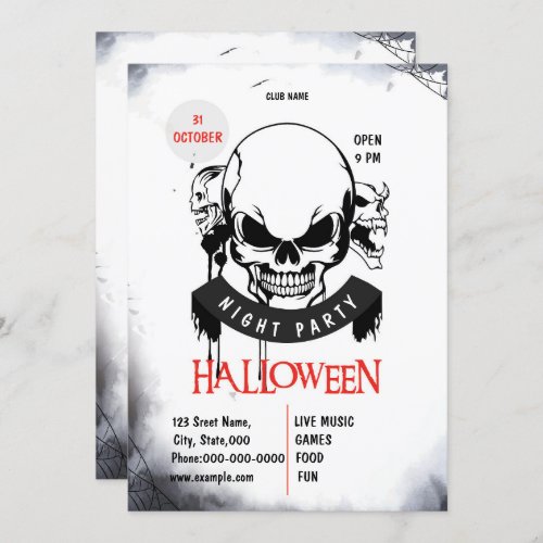 Spooktacular Night Scary Halloween Party Invitation