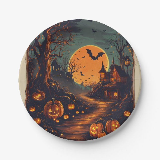 "Spooktacular paper plate for Halloween" (Front)