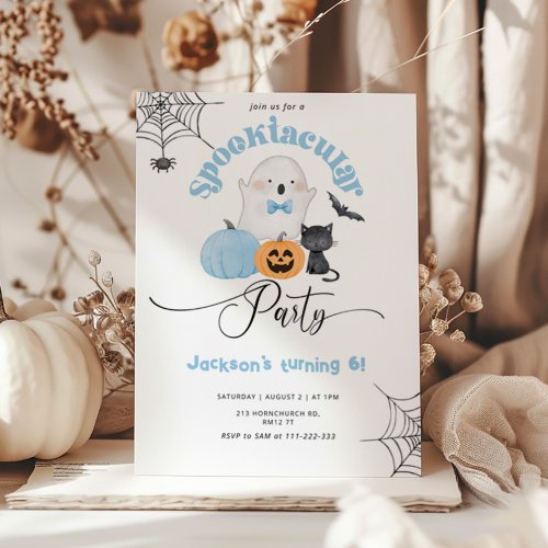 Spooktacular party boy Halloween birthday Invitation