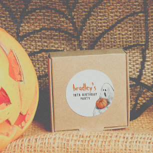 Spooktacular Party Halloween Birthday Favor Classic Round Sticker