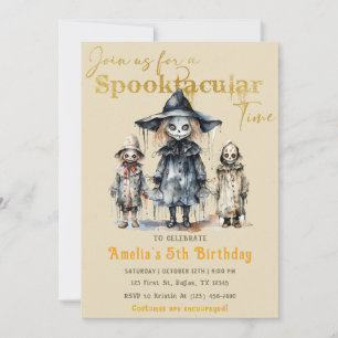 Spooktacular Party Halloween Witches Birthday Invitation