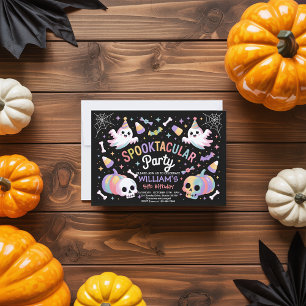Spooktacular Party Pastel Ghost Halloween Invitation
