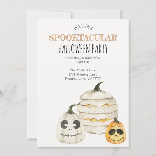 Spooktacular Pumpkin Halloween Invitation