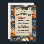 spooktacular pumpkin Halloween kids birthday  Invitation<br><div class="desc">spooktacular pumpkin Halloween kids birthday Invitation with the illustrations of spooky orange pumpkins and flowers. Perfect for Halloween themed kids birthday invitation,  1st birthday,  spooky one,  spooktacular party,  little boo, </div>