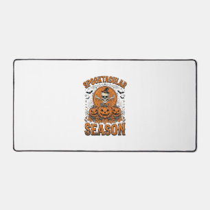 Spooktacular Season Vintage Halloween Skull Pumpki Desk Mat