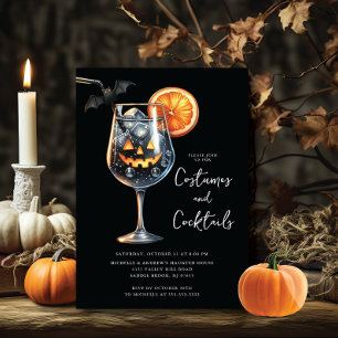 Spooktacular Sips Cocktail Halloween Party Invitation