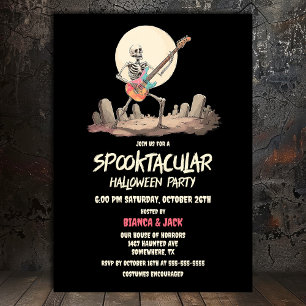 Spooktacular Skeleton Halloween Party Invitation