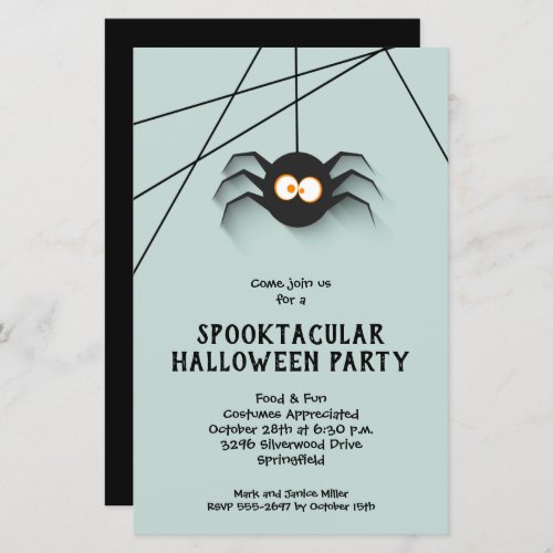 Spooktacular Spider Halloween Invitations