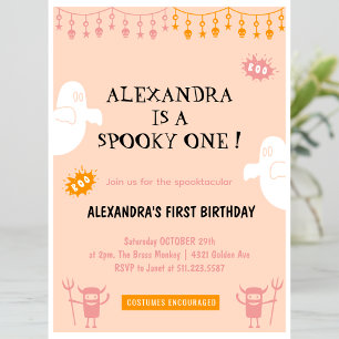 Spooktacular Spookie one Halloween 1st birthday Invitation