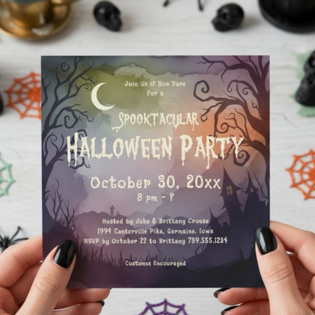 Spooktacular Spooky Moonlit Night Halloween Party Invitation (Creator Uploaded)