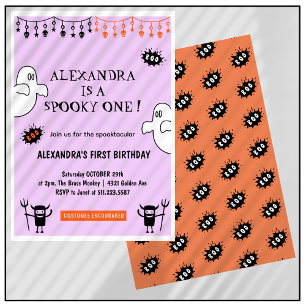 Spooktacular Spooky one Halloween 1st birthday Invitation