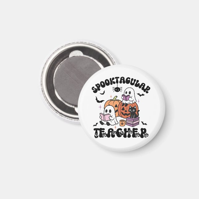 Spooktacular Teacher Cute Ghosts Halloween Magnet (Front/Back)